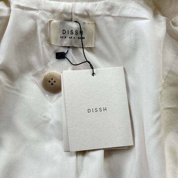 DISSH Sloan White‎ Sleeveless Linen Blend Vest US 4 AU 8 NWT - Picture 7 of 10